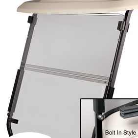 EZGO TXT Red Dot Folding Acrylic Windshield – Tinted (Years T48 Models)