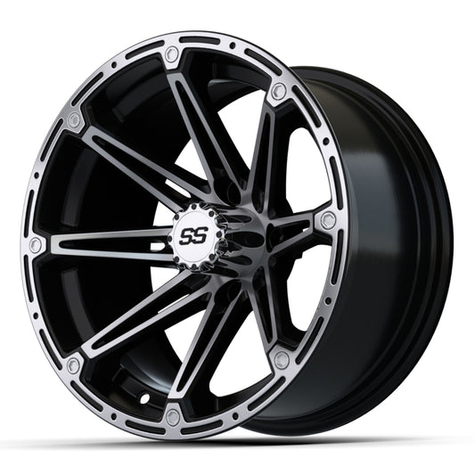 14x7 GTW® Machined Silver/Black Element Wheel