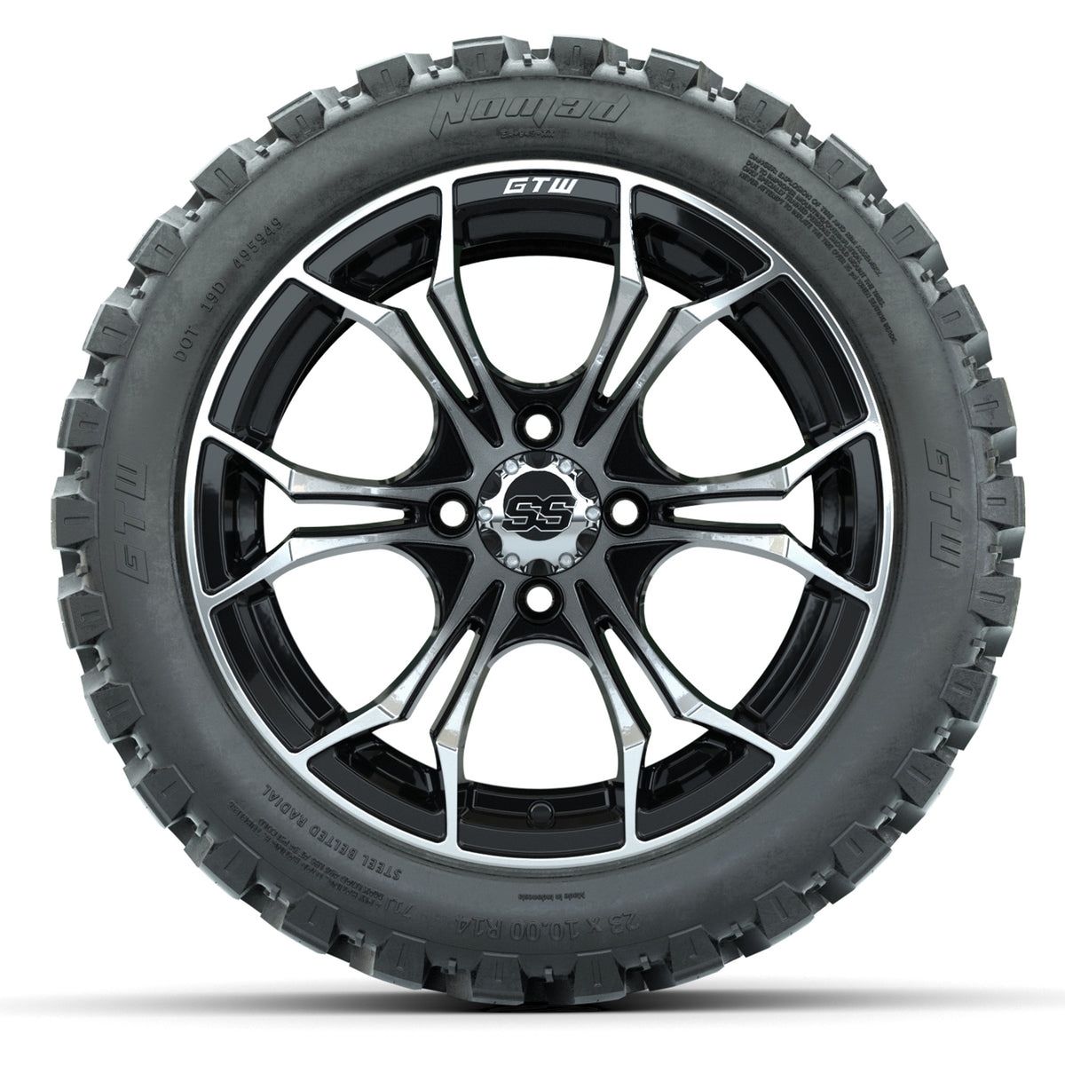 Set of (4) 14 in GTW Omega Wheels with 23x10-14 Duro Desert All-Terrain Tires