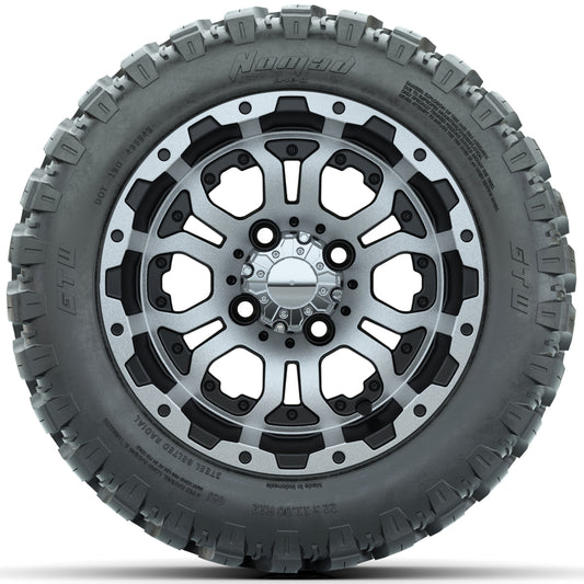 Set of (4) 12 in GTW Omega Wheels with 22x11-R12 GTW Nomad All-Terrain Tires