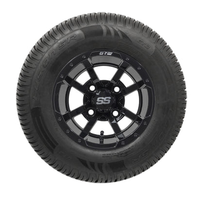 10" GTW Storm Trooper Black Wheels with 20" Fusion Approved Street Tires - Set of 4