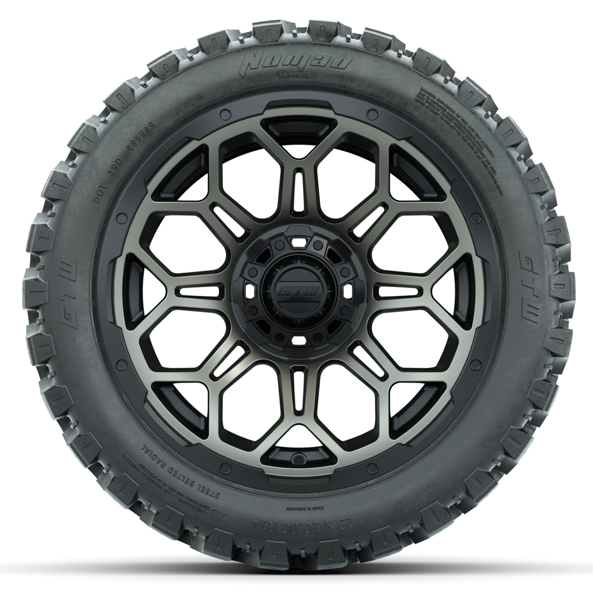 14" GTW Bravo Wheels and 23x10-14 Nomad All-Terrain Tires