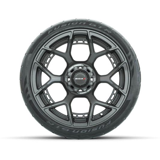 Set of (4) 15" MadJax® Flow Form Evolution Gunmetal Wheels with GTW® Fusion GTR Street Tires