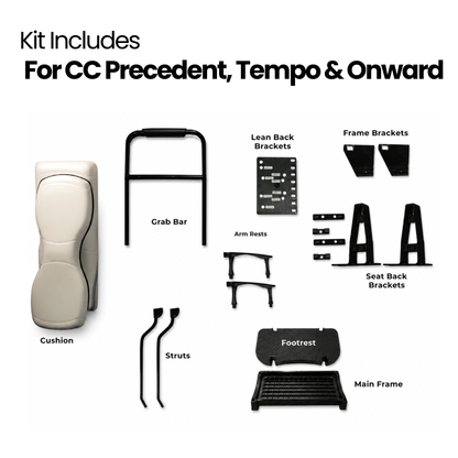 MadJax Genesis 300 Aluminum Rear Seat Kit for Club Car DS, Precedent, Tempo & Onward | Deluxe & Standard Cushions