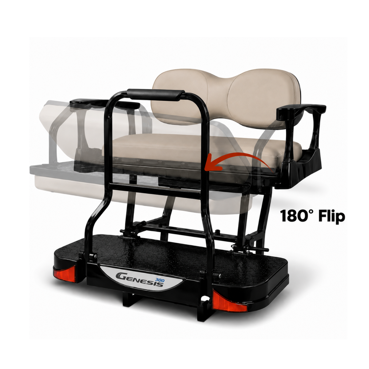 MadJax Genesis 300 Aluminum Rear Seat Kit for E-Z-GO TXT & RXV  Standard / Deluxe Cushions