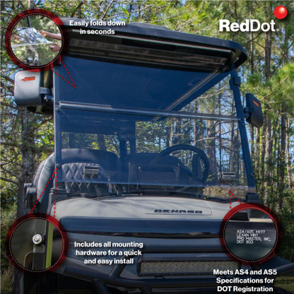 RedDot Denago Rover XL Clear DOT Folding Windshield