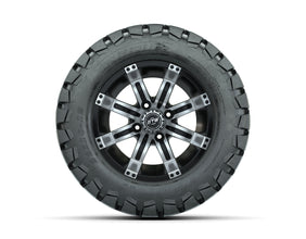 12 GTW Tempest Black and Machined Wheels with 22 Timberwolf Mud Tires  Set of 4