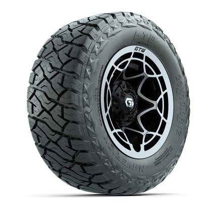 12" GTW Nexus Wheels Black/Machined and Maverick 23x10.00-R12 All Terrain Tires Combo Set of 4