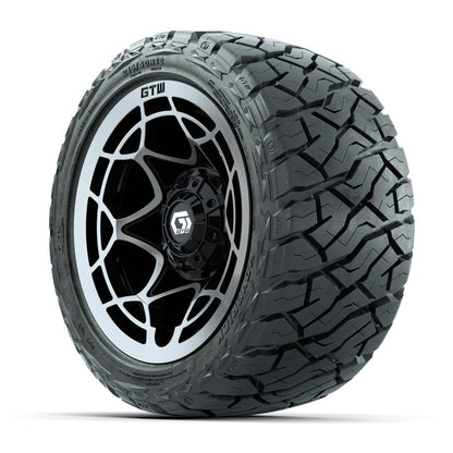 12" GTW Nexus Wheels Gloss Black/Silver and Maverick 215/40-R12 Low Profile All Terrain Tires Combo Set of 4