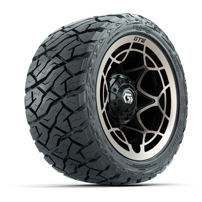 12" GTW Nexus Wheels Gloss Black/Bronze and Maverick 215/40-R12 Low Profile All Terrain Tires Combo Set of 4