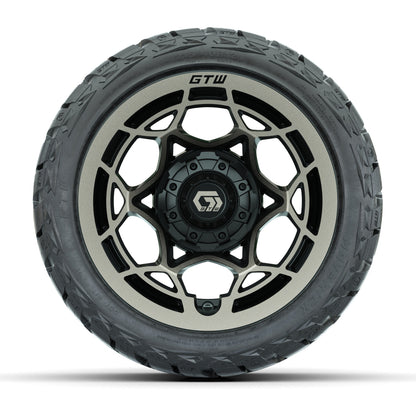 12" GTW Nexus Wheels Gloss Black/Bronze and Maverick 215/40-R12 Low Profile All Terrain Tires Combo Set of 4