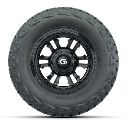 12" GTW Shogun Wheels Black and Maverick 215/40-R12 Low Profile All Terrain Tires Combo Set of 4