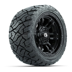 12" GTW Shogun Wheels Gloss Black and Maverick 215/40-R12 Low Profile All Terrain Tires Combo Set of 4
