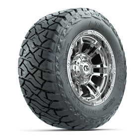 12" GTW Shogun Wheels Chrome and Maverick Low Profile & All Terrain Tires Combo Set of 4