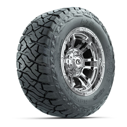 12" GTW Shogun Wheels Chrome and Maverick Low Profile & All Terrain Tires Combo Set of 4