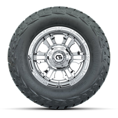 12" GTW Shogun Wheels Chrome and Maverick Low Profile & All Terrain Tires Combo Set of 4
