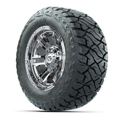12" GTW Shogun Wheels Chrome and Maverick Low Profile & All Terrain Tires Combo Set of 4