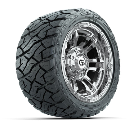 12" GTW Shogun Wheels Chrome and Maverick Low Profile & All Terrain Tires Combo Set of 4