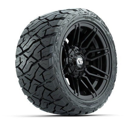 12" GTW Stealth Wheels Gloss Black and Maverick Low Profile & All Terrain Tires Combo Set of 4
