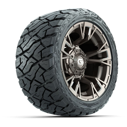 12" GTW Vandal Wheels Satin Machined Bronze and Maverick Low Profile & All Terrain Tires Combo Set of 4