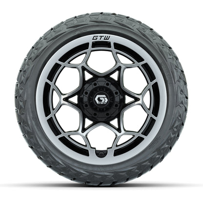 14" GTW Nexus Wheels Gloss Black and Maverick 23x10.00-R14 All Terrain Tires Set of 4