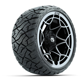 14" GTW Nexus Wheels Gloss Black/Silver and Maverick 205/35-R14 Low Profile All Terrain Tires Set of 4