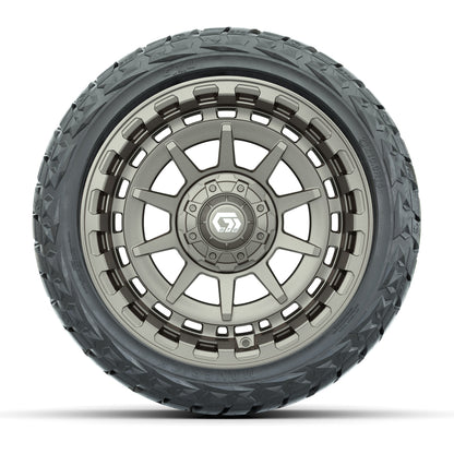 14" GTW Barricade Wheels Satin Bronze and Maverick Low Profile & All Terrain Tires Combo Set of 4