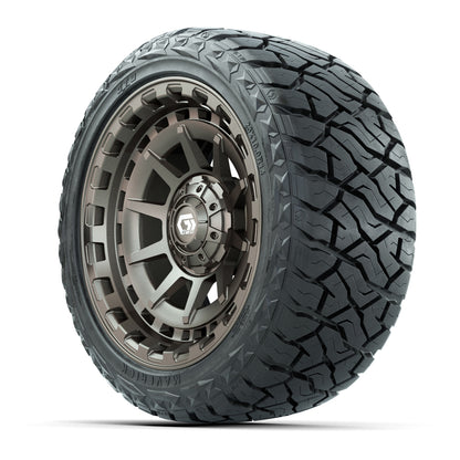 14" GTW Barricade Wheels Satin Bronze and Maverick Low Profile & All Terrain Tires Combo Set of 4