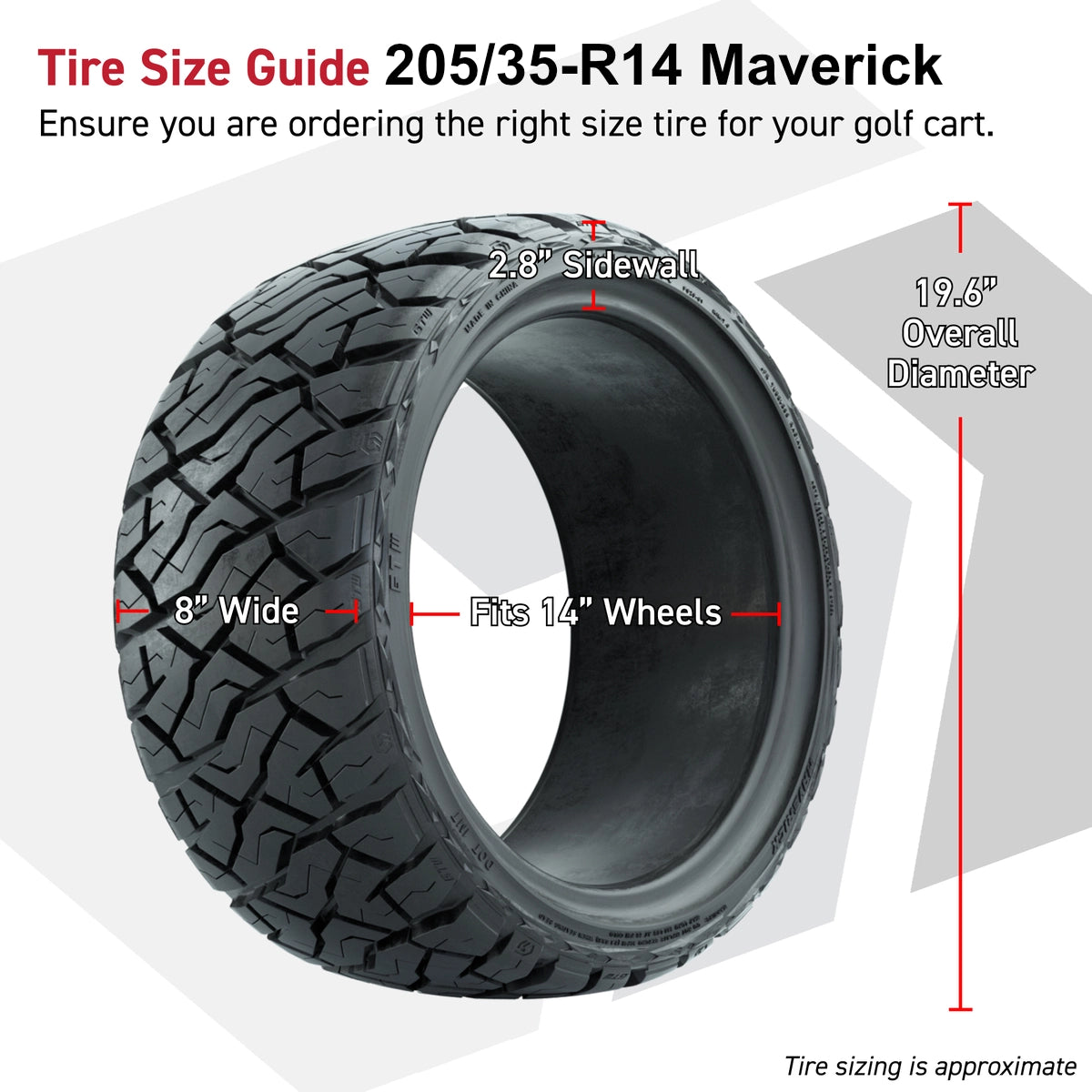 14" GTW Vandal Wheels Machined Satin Bronze and Maverick Low Profile & All Terrain Tires Combo Set of 4