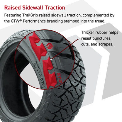 14" GTW Vandal Wheels Machined Satin Bronze and Maverick Low Profile & All Terrain Tires Combo Set of 4