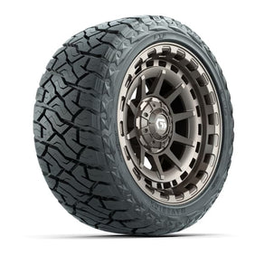 14" GTW Barricade Wheels Satin Bronze and Maverick Low Profile & All Terrain Tires Combo Set of 4