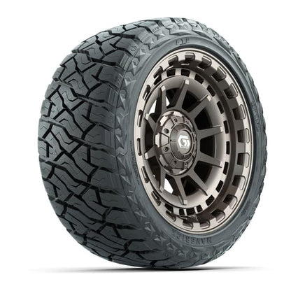 14" GTW Barricade Wheels Satin Bronze and Maverick Low Profile & All Terrain Tires Combo Set of 4