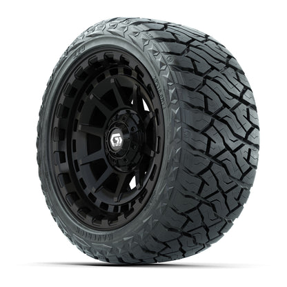 14" GTW Barricade Wheels Gloss Black and Maverick Low Profile & All Terrain Tires Combo Set of 4