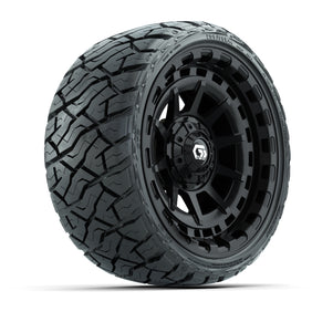 14" GTW Barricade Wheels Gloss Black and Maverick Low Profile & All Terrain Tires Combo Set of 4