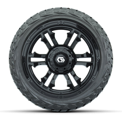 14" GTW Shogun Wheels Gloss Black and Maverick Low Profile & All Terrain Tires Combo Set of 4