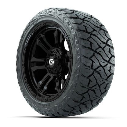 14" GTW Shogun Wheels Gloss Black and Maverick Low Profile & All Terrain Tires Combo Set of 4