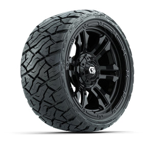 14" GTW Shogun Wheels Gloss Black and Maverick Low Profile & All Terrain Tires Combo Set of 4
