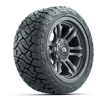 14" GTW Shogun Wheels Gloss Gunmetal and Maverick Low Profile & All Terrain Tires Combo Set of 4