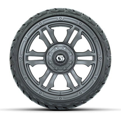 14" GTW Shogun Wheels Gloss Gunmetal and Maverick Low Profile & All Terrain Tires Combo Set of 4