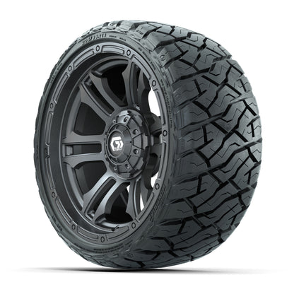 14" GTW Shogun Wheels Gloss Gunmetal and Maverick Low Profile & All Terrain Tires Combo Set of 4