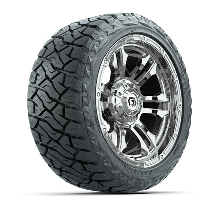 14" GTW Shogun Wheels Chrome and Maverick Low Profile & All Terrain Tires Combo Set of 4