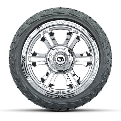 14" GTW Shogun Wheels Chrome and Maverick Low Profile & All Terrain Tires Combo Set of 4