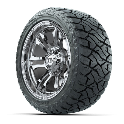 14" GTW Shogun Wheels Chrome and Maverick Low Profile & All Terrain Tires Combo Set of 4