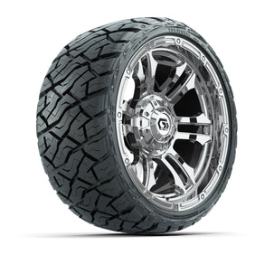 14" GTW Shogun Wheels Chrome and Maverick Low Profile & All Terrain Tires Combo Set of 4