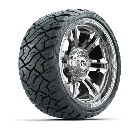 14" GTW Shogun Wheels Chrome and Maverick Low Profile & All Terrain Tires Combo Set of 4