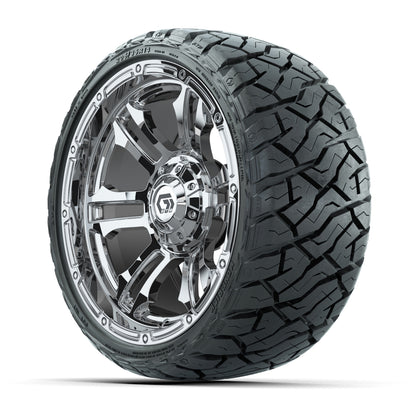 14" GTW Shogun Wheels Chrome and Maverick Low Profile & All Terrain Tires Combo Set of 4
