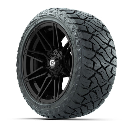 14" GTW Stealth Wheels Gloss Black and Maverick Low Profile & All Terrain Tires Combo Set of 4