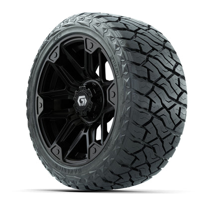 14" GTW Graffiti Wheels Gloss Black and Maverick Low Profile & All Terrain Tires Combo Set of 4