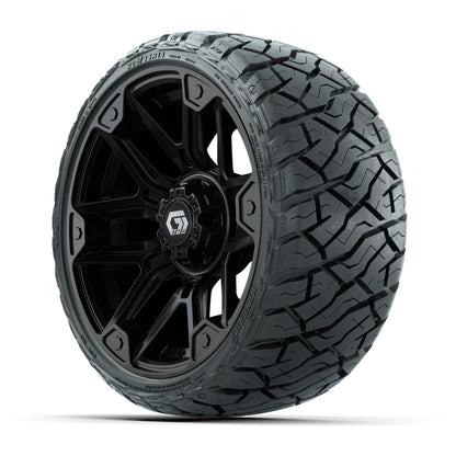 14" GTW Graffiti Wheels Gloss Black and Maverick Low Profile & All Terrain Tires Combo Set of 4