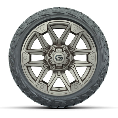 14" GTW Graffiti Wheels Satin Bronze/Black and Maverick Low Profile & All Terrain Tires Combo Set of 4
